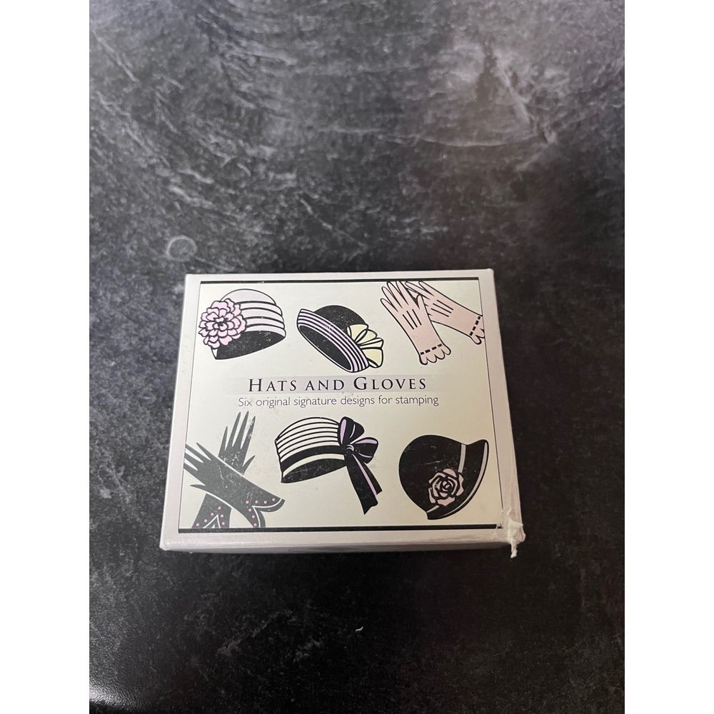 Hero Arts Stencil Prints Hats and Gloves Rubber Stamp Set‎ Six Original Designs